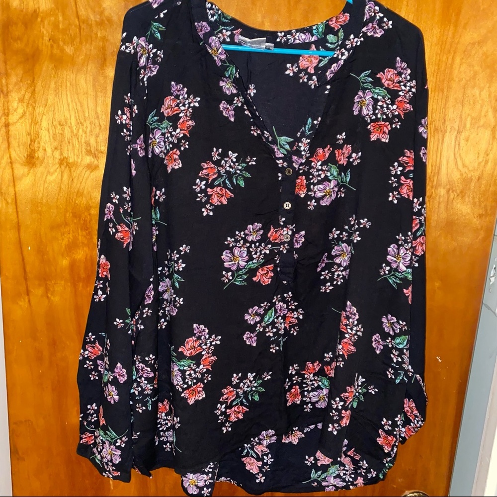 CW CLASSICS Women’s Blouse with flowers. Size 3X - Picture 4 of 5